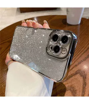 Силиконовый чехол "Shining Plating" для iPhone 14 Pro Серебряный Силиконовый чехол "Shining Plating" для iPhone 14 Pro Серебряный