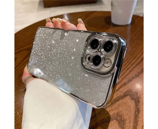Силіконовий чохол "Shining Plating" для iPhone 14 Pro Срібний