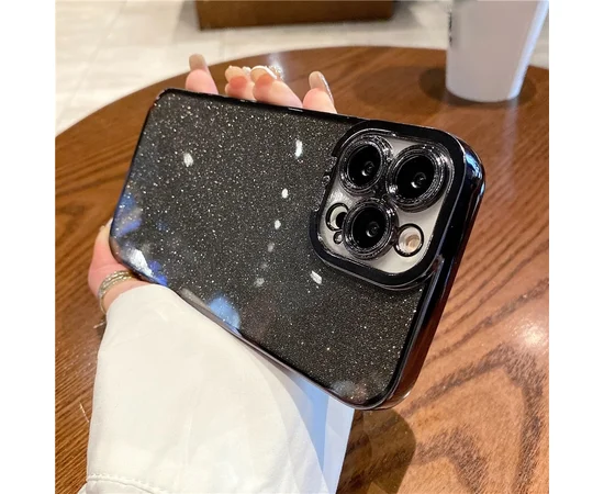 Силиконовый чехол "Shining Plating" для iPhone 15 Pro Max Черный