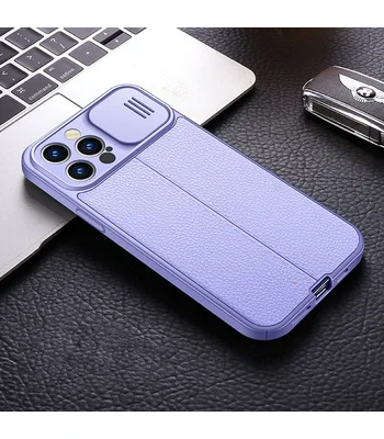 Силіконовий чохол "Camshield" зі шторкою для iPhone 14 Pro Max Фіолетовий