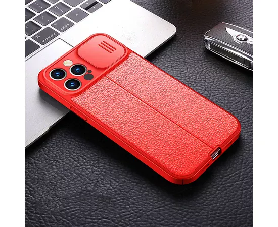 Силіконовий чохол "Camshield" зі шторкою для iPhone 12 Pro Max Червоний