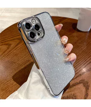 Силиконовый чехол "Shining Plating" для iPhone 14 Pro Серебряный Силиконовый чехол "Shining Plating" для iPhone 14 Pro Серебряный