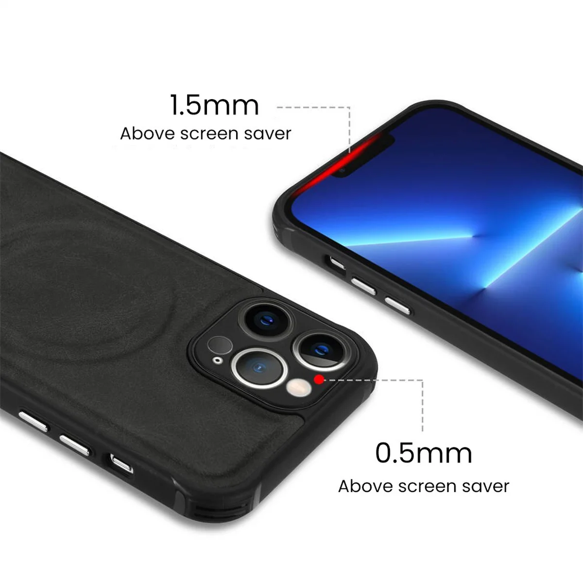 Силиконовый чехол "Leather Magnetic" with MagSafe для Apple iPhone 12 Pro Max Черный
