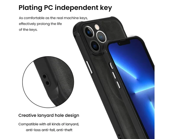 Силиконовый чехол "Leather Magnetic" with MagSafe для Apple iPhone 13 Pro Max Черный