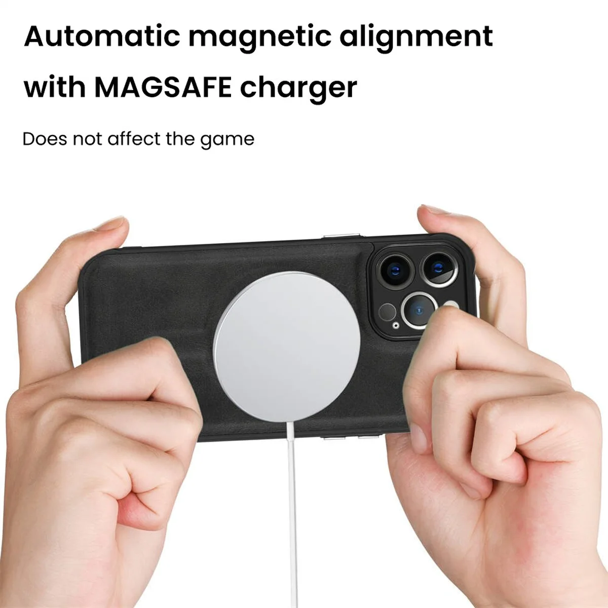 Силіконовий чохол "Leather Magnetic" with MagSafe для Apple iPhone 12 Pro Max Чорний