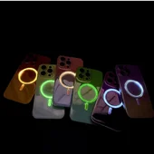 Силиконовый чехол "Gradient Luminous" with MagSafe для Apple iPhone 15 Pro Оранжевый