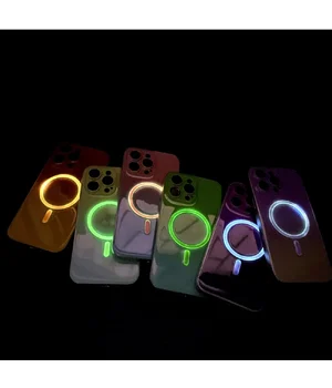 Силіконовий чохол "Gradient Luminous" with MagSafe для Apple iPhone 13 Pro Max Рожевий