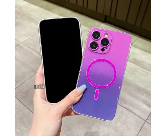 Силіконовий чохол "Gradient Luminous" with MagSafe для Apple iPhone 12 Pro Max Темно-фіолетовий