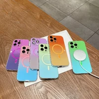 Силиконовый чехол "Gradient Luminous" with MagSafe для Apple iPhone 11 Pro Max Зеленый