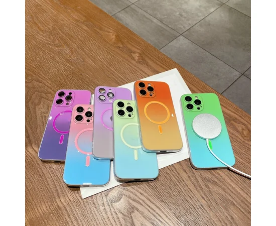 Силіконовий чохол "Gradient Luminous" with MagSafe для Apple iPhone 12 Pro Max Темно-фіолетовий