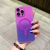 Силиконовый чехол "Gradient Luminous" with MagSafe для Apple iPhone 12 Pro Max Темно-фиолетовый