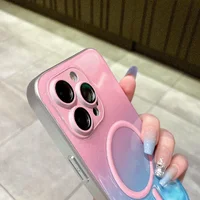 Силиконовый чехол "Gradient Luminous" with MagSafe для Apple iPhone 15 Pro Розовый