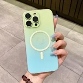 Силиконовый чехол "Gradient Luminous" with MagSafe для Apple iPhone 13 Pro Max Мятный