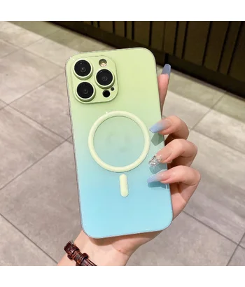 Силіконовий чохол "Gradient Luminous" with MagSafe для Apple iPhone 13 Pro Max М'ятний