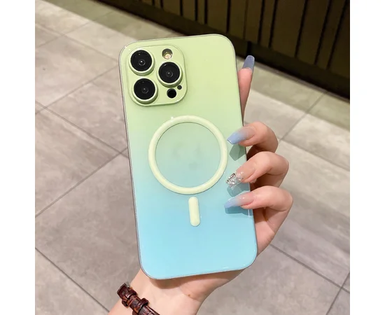 Силиконовый чехол "Gradient Luminous" with MagSafe для Apple iPhone 11 Pro Max Мятный