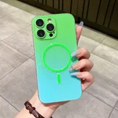 Силиконовый чехол "Gradient Luminous" with MagSafe для Apple iPhone 15 Pro Max Зеленый