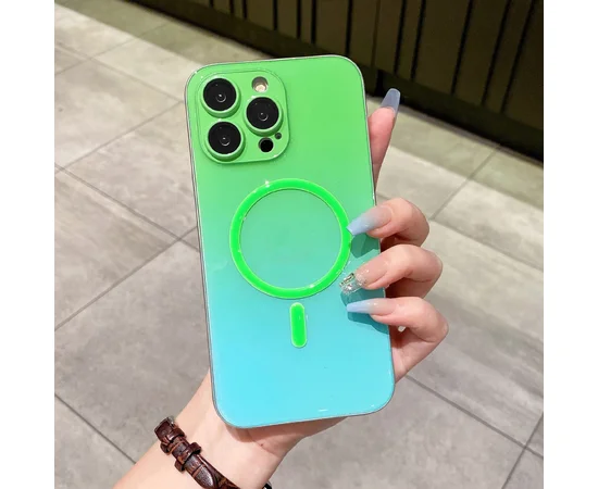 Силіконовий чохол "Gradient Luminous" with MagSafe для Apple iPhone 11 Pro Max Зелений