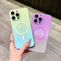 Силиконовый чехол "Gradient Luminous" with MagSafe для Apple iPhone 13 Pro Max Мятный