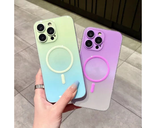 Силиконовый чехол "Gradient Luminous" with MagSafe для Apple iPhone 11 Pro Max Мятный