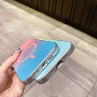 Силиконовый чехол "Gradient Luminous" with MagSafe для Apple iPhone 15 Pro Розовый