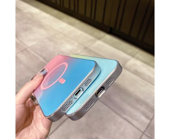 Силіконовий чохол "Gradient Luminous" with MagSafe для Apple iPhone 11 Pro Max Рожевий