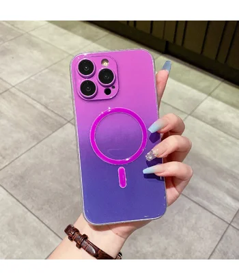Силіконовий чохол "Gradient Luminous" with MagSafe для Apple iPhone 12 Pro Max Темно-фіолетовий