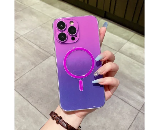 Силиконовый чехол "Gradient Luminous" with MagSafe для Apple iPhone 15 Pro Темно-фиолетовый