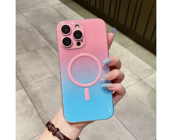 Силіконовий чохол "Gradient Luminous" with MagSafe для Apple iPhone 15 Pro Рожевий