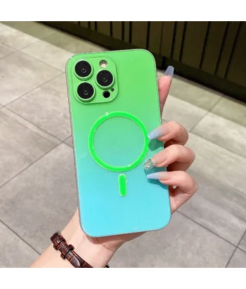 Силіконовий чохол "Gradient Luminous" with MagSafe для Apple iPhone 15 Pro Max Зелений Силіконовий чохол "Gradient Luminous" with MagSafe для Apple iPhone 15 Pro Max Зелений