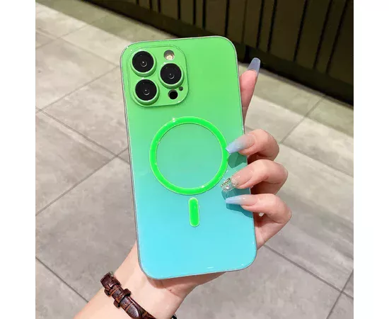 Силіконовий чохол "Gradient Luminous" with MagSafe для Apple iPhone 12 Pro Max Зелений