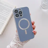 Силиконовый чехол "Silver Plating" with MagSafe для Apple iPhone 14 Pro Max Sky Blue