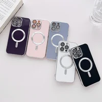 Силиконовый чехол "Silver Plating" with MagSafe для Apple iPhone 14 Pro Max Sky Blue