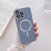 Силіконовий чохол "Silver Plating" with MagSafe для iPhone 12 Pro Max Sky Blue