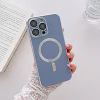 Силиконовый чехол "Silver Plating" with MagSafe для Apple iPhone 11 Pro Max Sky Blue