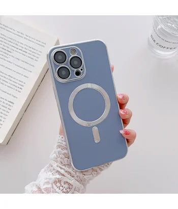 Силіконовий чохол "Silver Plating" with MagSafe для iPhone 14 Pro Max Sky Blue Силіконовий чохол "Silver Plating" with MagSafe для iPhone 14 Pro Max Sky Blue