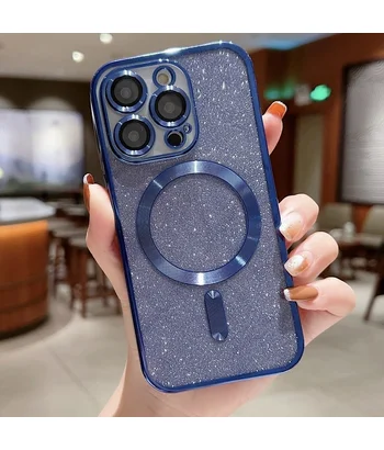 Силіконовий чохол "Shining Plating" with MagSafe для iPhone 15 Pro Max Синій Силіконовий чохол "Shining Plating" with MagSafe для iPhone 15 Pro Max Синій