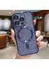 Силиконовый чехол "Shining Plating" with MagSafe для iPhone 15 Pro Синий