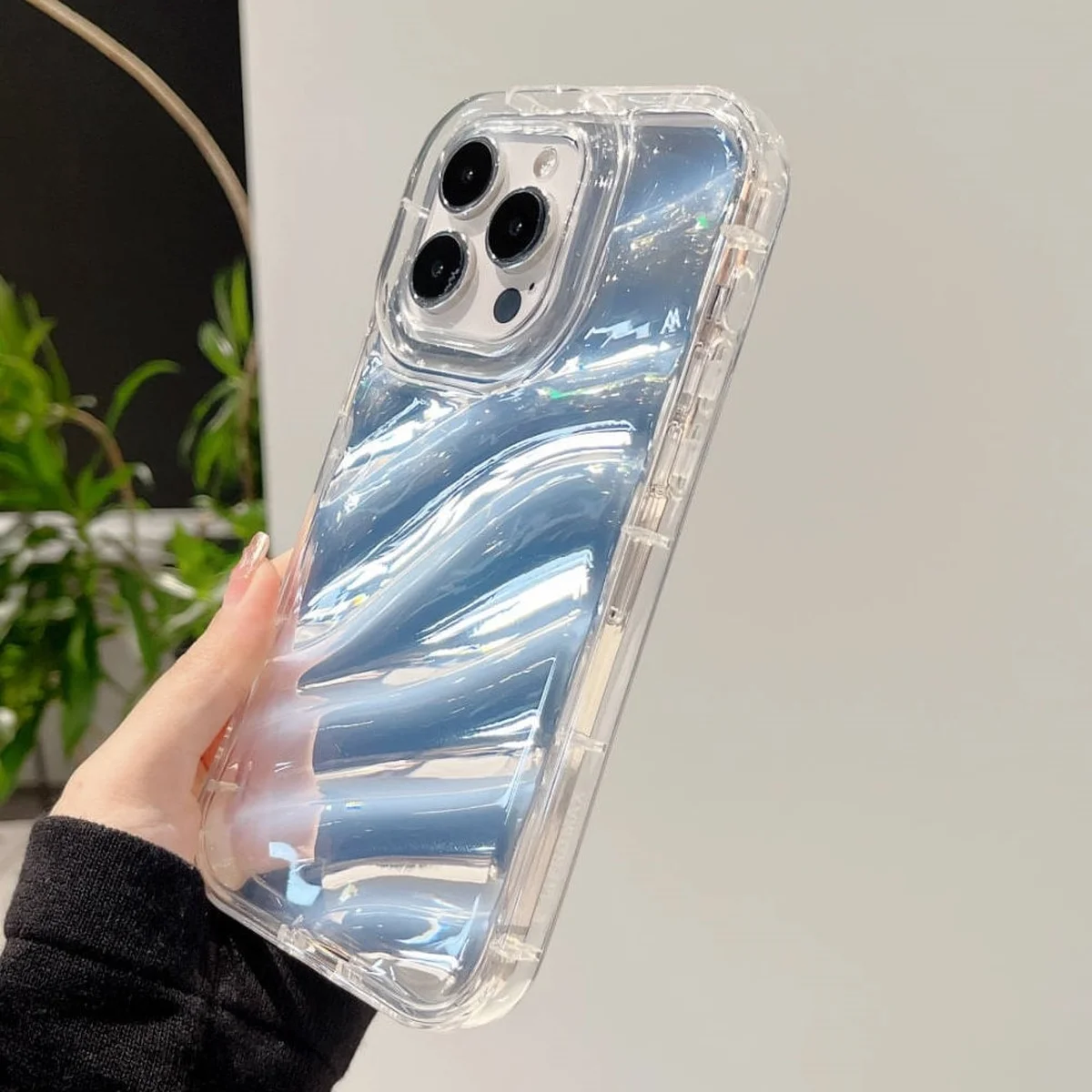 Силиконовый чехол "Laser Wavy" для iPhone 14 Pro Max Белый