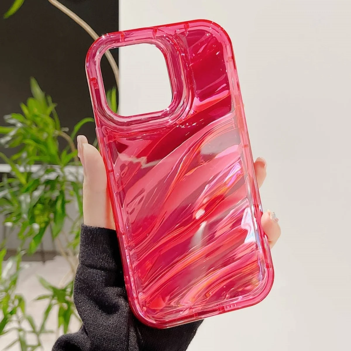 Силиконовый чехол "Laser Wavy" для iPhone 14 Pro Красный