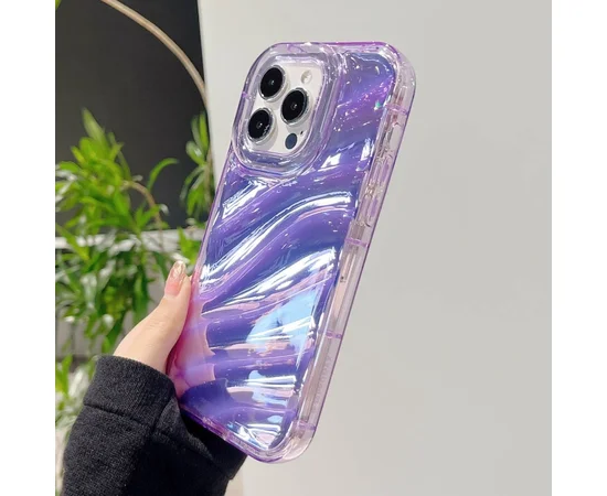 Силіконовий чохол "Laser Wavy" для iPhone 14 Pro Фіолетовий
