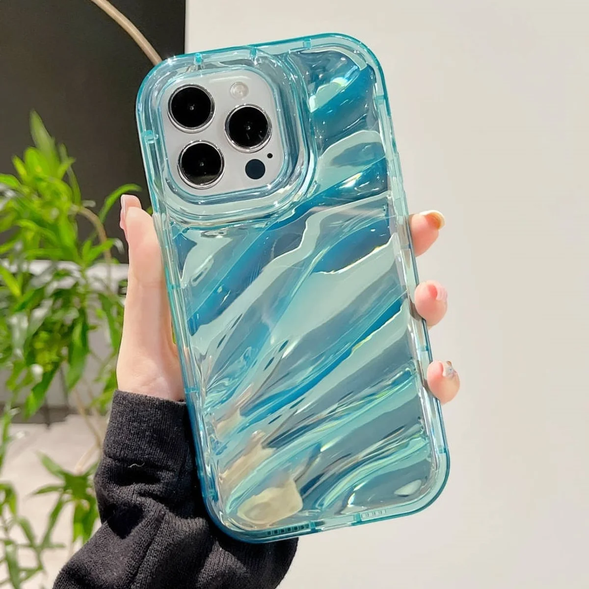 Силиконовый чехол "Laser Wavy" для iPhone 14 Pro Бирюзовый