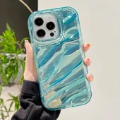 Силіконовий чохол "Laser Wavy" для iPhone 14 Pro Бірюзовий