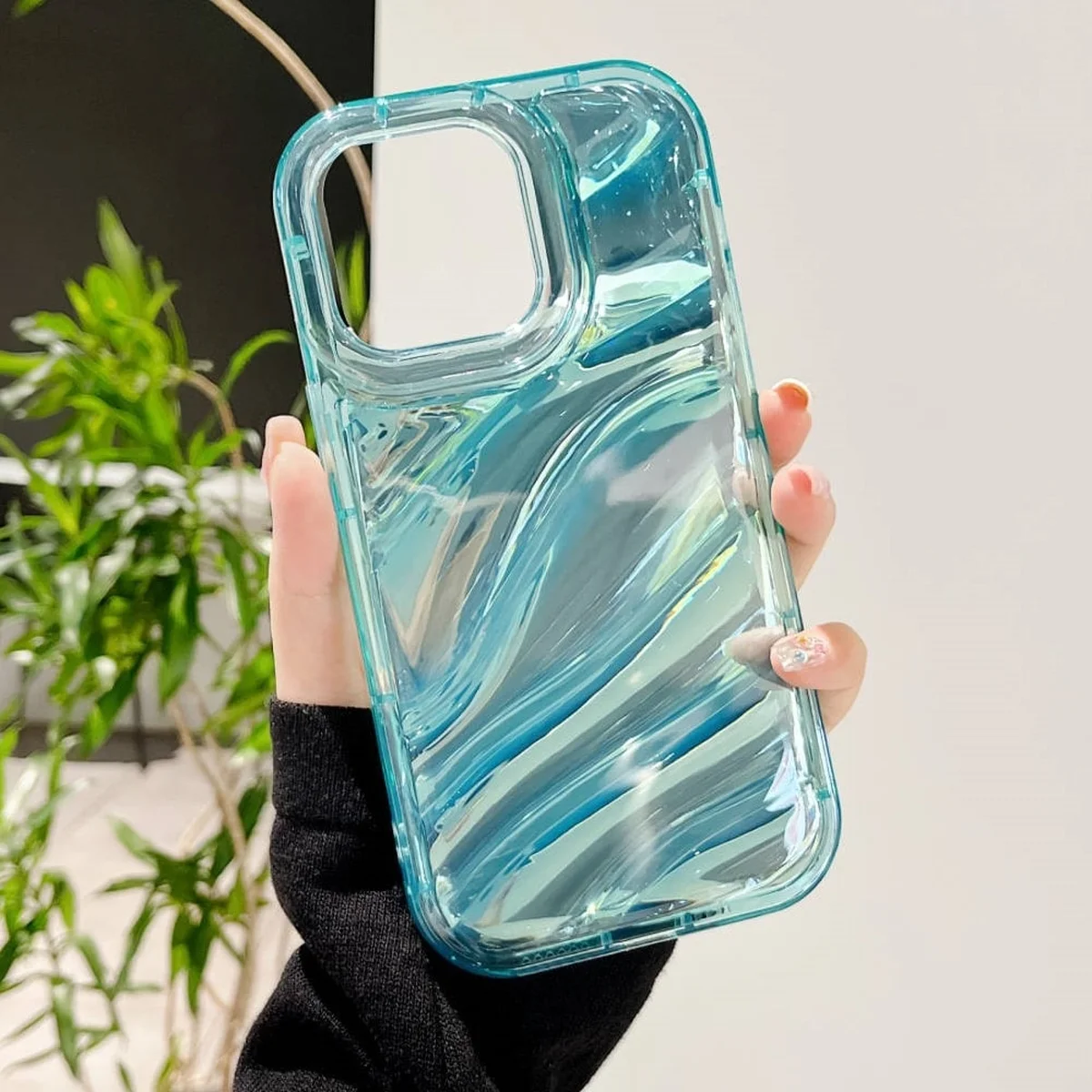 Силиконовый чехол "Laser Wavy" для iPhone 14 Pro Бирюзовый