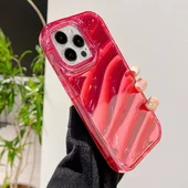 Силіконовий чохол "Laser Wavy" для iPhone 14 Pro Max Червоний