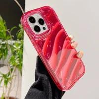 Силиконовый чехол "Laser Wavy" для iPhone 14 Pro Красный