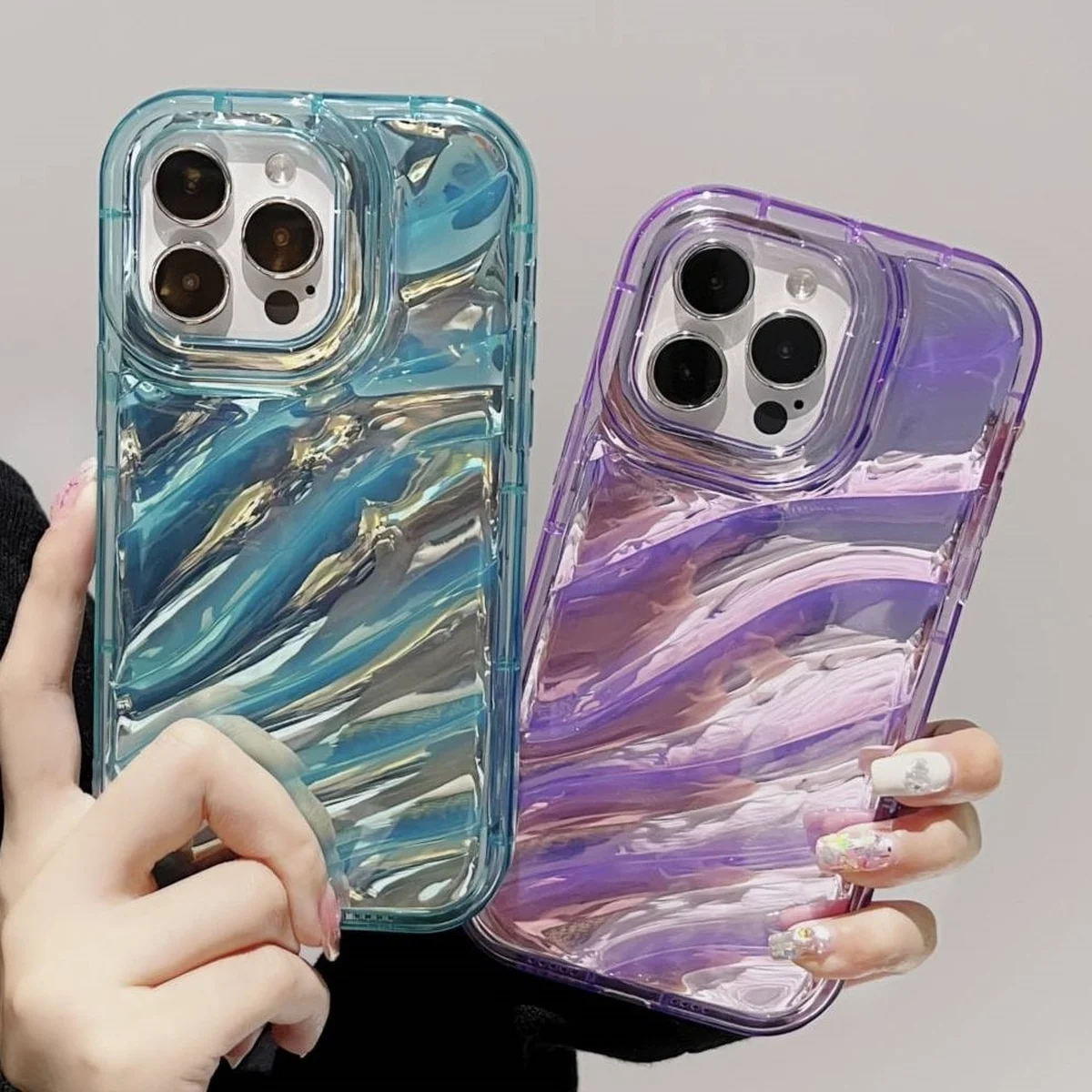 Силиконовый чехол "Laser Wavy" для iPhone 14 Pro Фиолетовый