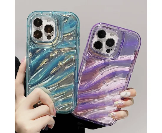 Силіконовий чохол "Laser Wavy" для iPhone 14 Pro Бірюзовий