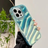 Силиконовый чехол "Laser Wavy" для iPhone 14 Pro Бирюзовый