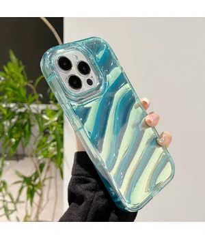 Силиконовый чехол "Laser Wavy" для iPhone 14 Pro Бирюзовый