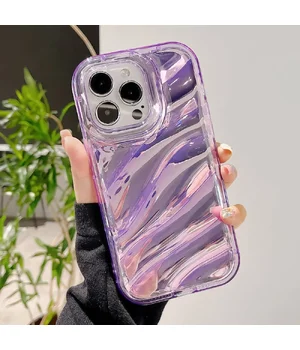 Силиконовый чехол "Laser Wavy" для iPhone 14 Pro Max Фиолетовый